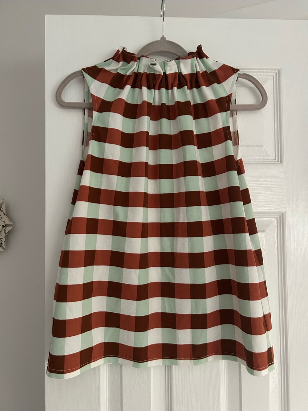 Ann Taylor Ruffled High Neck Sleeveless Blouse Size M